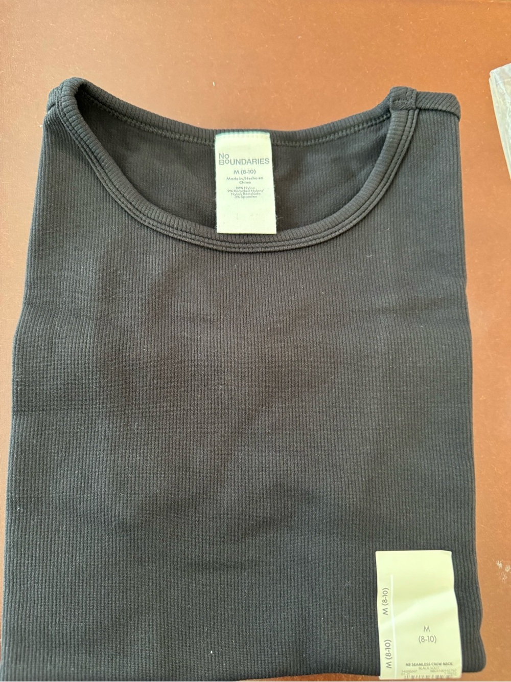 No Boundaries Black Ribbed Scoop Tank Top